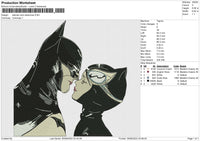 Batman and Catwoman Embroidery File&nbsp;6 size