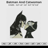 Batman and Catwoman Embroidery File&nbsp;6 size