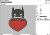 Batmanlove Embroidery File 6 sizes