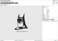 Batman Silhouette Embroidery File 6 size