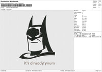 Batman Silhouette Embroidery File 6 size