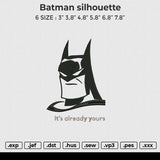 Batman Silhouette Embroidery File 6 size