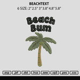 Beachtext Embroidery File 6 sizes