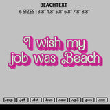 Beachtext Embroidery File 6 sizes