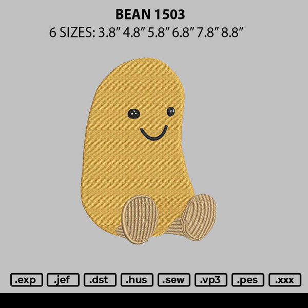 Bean 1503 Embroidery File 6 sizes