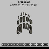 Bears Paw Embroidery File 6 sizes