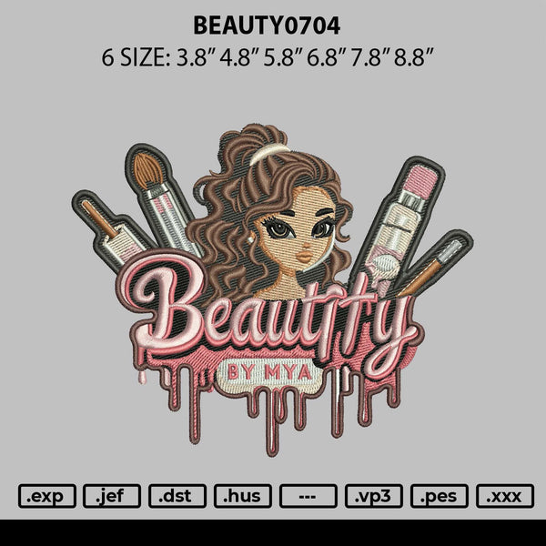 Beauty0704 Embroidery File 6 sizes