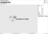Beauty Bar Embroidery File 6 size