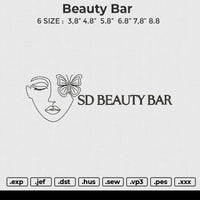 Beauty Bar Embroidery File 6 size
