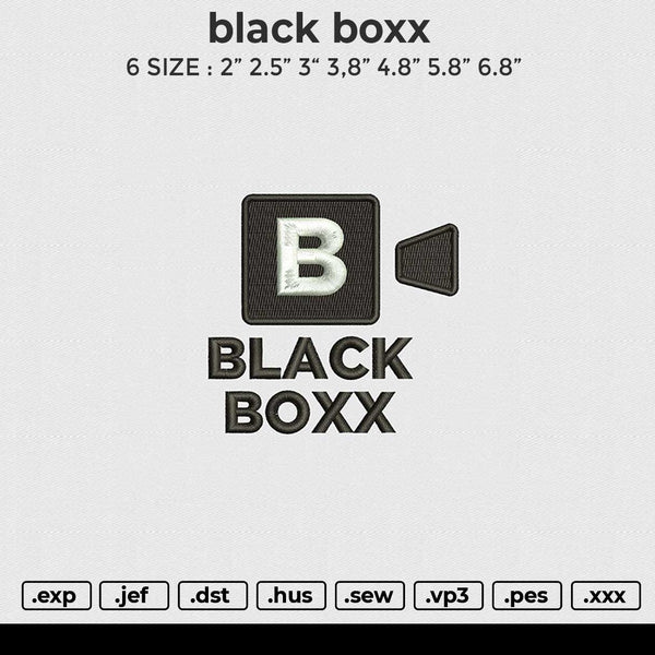 Black Boxx Embroidery File 6 size