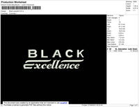 Black Excellence Embroidery File 4 size