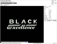 Black Excellence Embroidery File 4 size