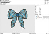 Blue Bow Embroidery File 6 size