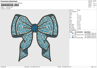 Blue Bow Embroidery File 6 size