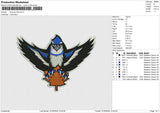 Blue jay bird Embroidery File 6 size