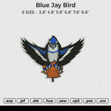 Blue jay bird Embroidery File 6 size