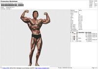 Bodybuilder Embroidery File 6 size