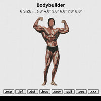 Bodybuilder Embroidery File 6 size