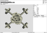 Rose Tattoo Embroidery File 6 sizes