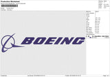 Boeing Embroidery File 6 size