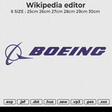 Boeing Embroidery File 6 size