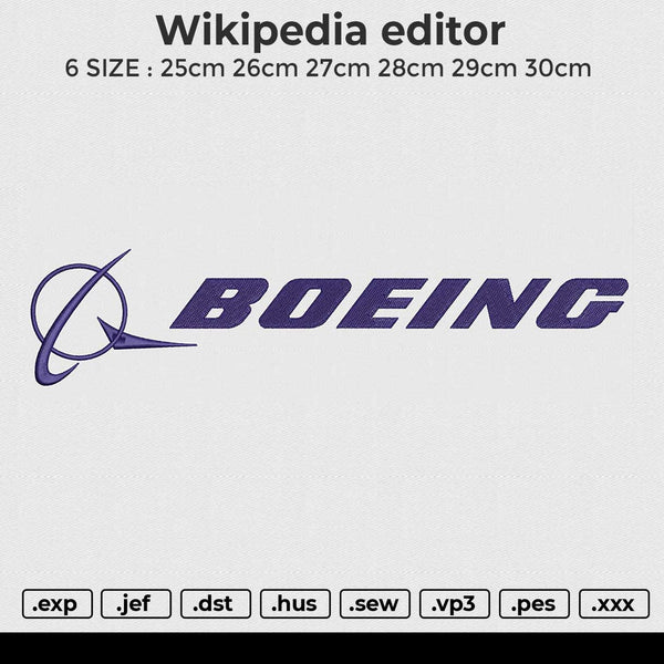 Boeing Embroidery File 6 size