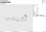 Book lover Embroidery File 6 size