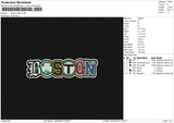 Boston patch Embroidery File 6 size