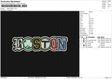 Boston patch Embroidery File 6 size