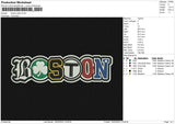 Boston patch Embroidery File 6 size