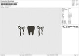 Bows Tooth Embroidery File 6 size