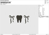 Bows Tooth Embroidery File 6 size