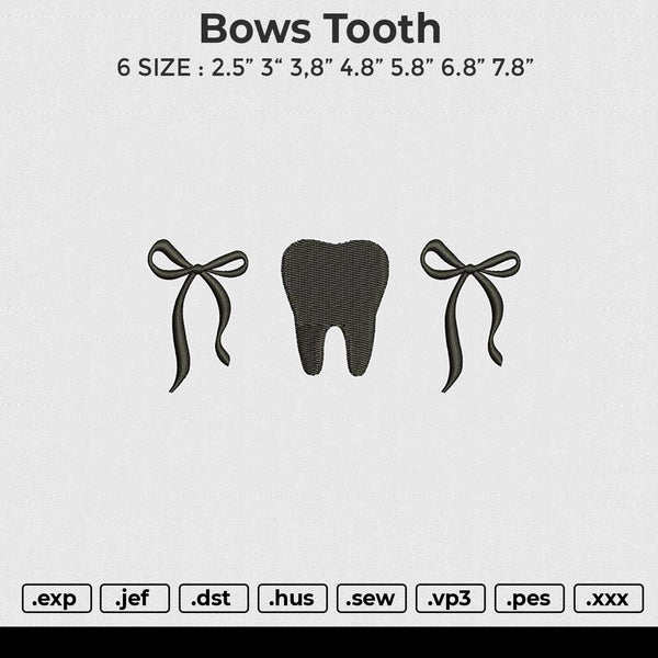 Bows Tooth Embroidery File 6 size