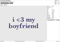 Boyfriend Embroidery File 6 size