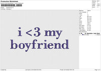 Boyfriend Embroidery File 6 size
