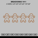 Breadsxmas 1911 Embroidery File 6 sizes