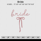 Bride Embroidery File 6 sizes