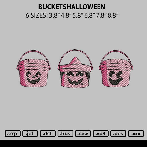 Bucketshalloween Embroidery File 6 sizes