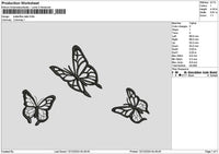Butterflies 1312a Embroidery File 6 sizes