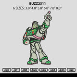 Buzz2311 Embroidery File 6 sizes