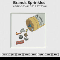 Brands Sprinkles Embroidery File 6 size