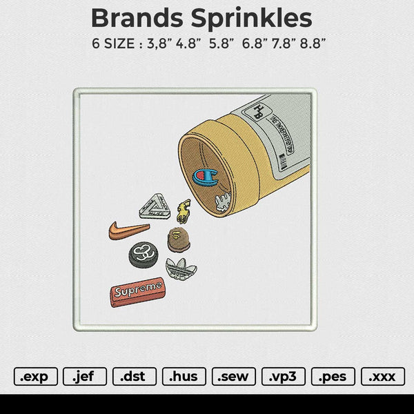 Brands Sprinkles Embroidery File 6 size