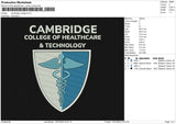 Cambridge College Embroidery File 6 size