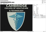 Cambridge College Embroidery File 6 size