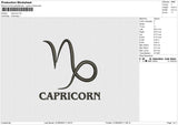 Capricorn Embroidery File 6 size