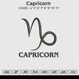 Capricorn Embroidery File 6 size