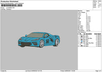 Blue Car 0406 Embroidery File 6 sizes