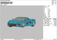 Blue Car 0406 Embroidery File 6 sizes