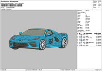 Blue Car 0406 Embroidery File 6 sizes