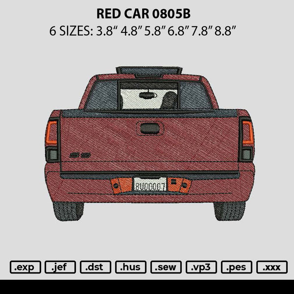 Car 0805b Embroidery File 6 sizes